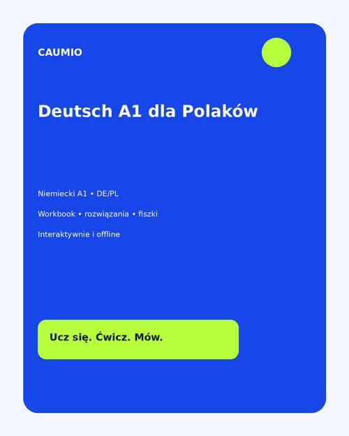 German A1 learning pack with Polish explanations – CAUMIO