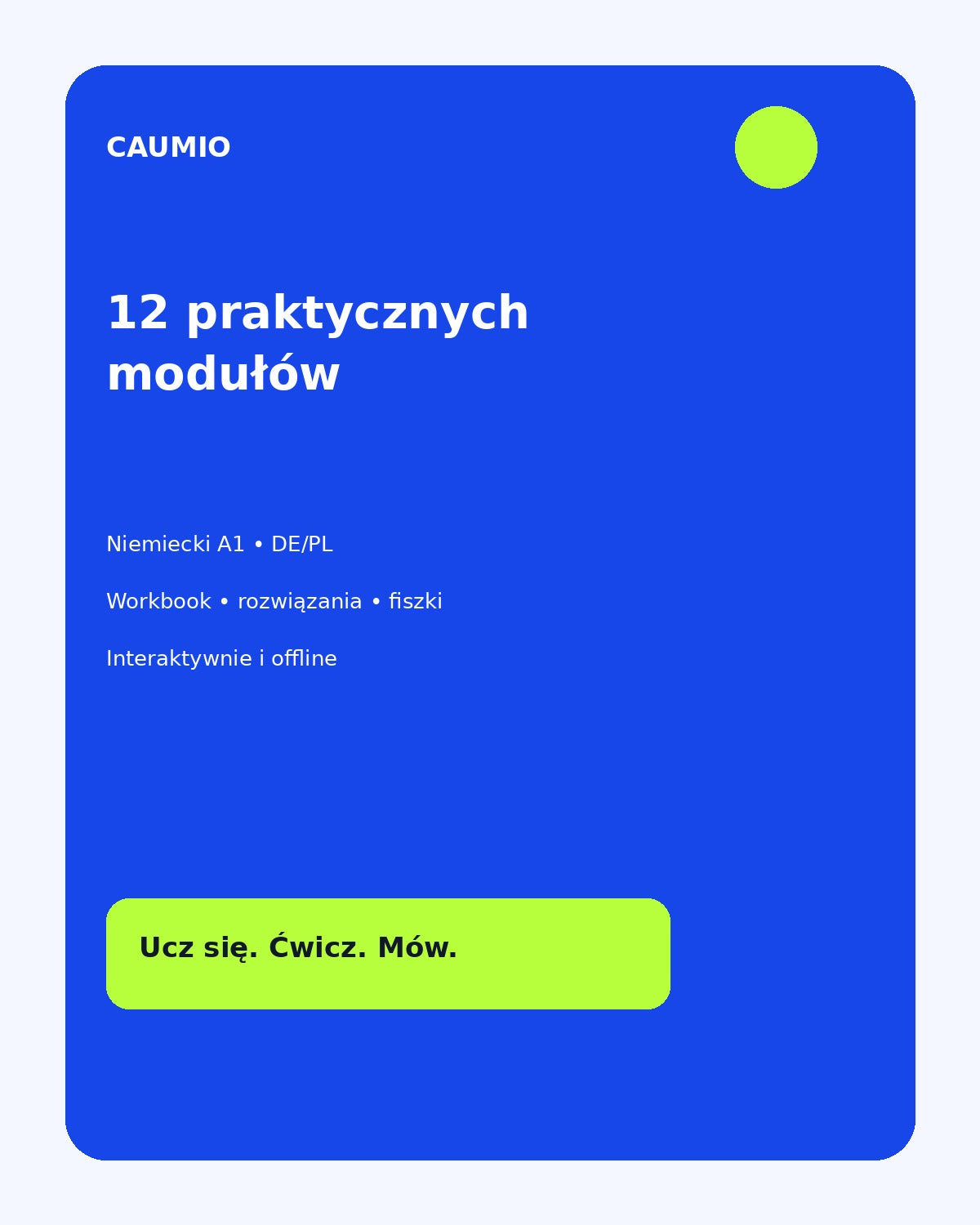 German A1 learning pack with Polish explanations – CAUMIO