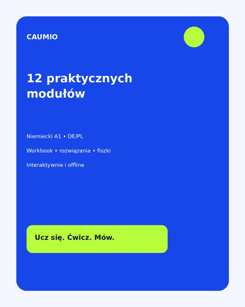 German A1 learning pack with Polish explanations – CAUMIO