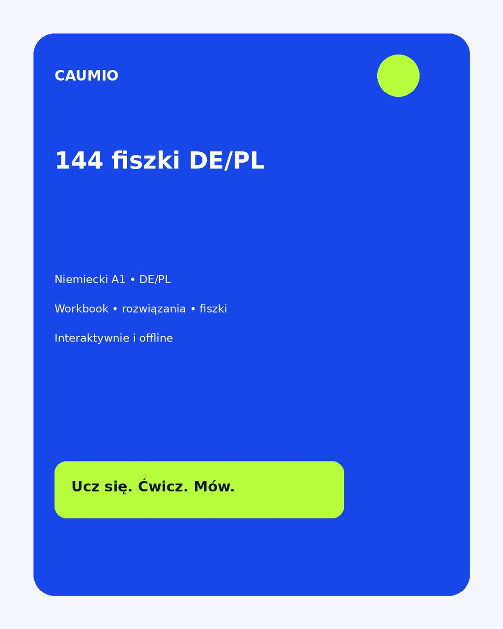 German A1 learning pack with Polish explanations – CAUMIO