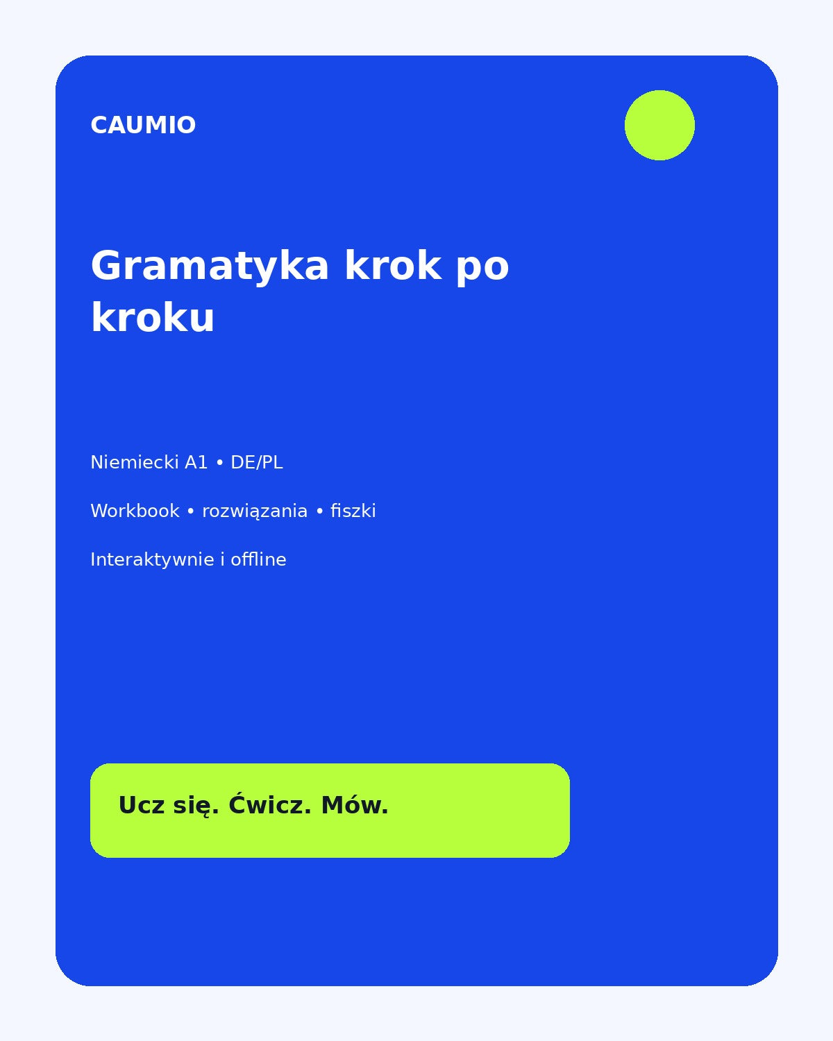 German A1 learning pack with Polish explanations – CAUMIO