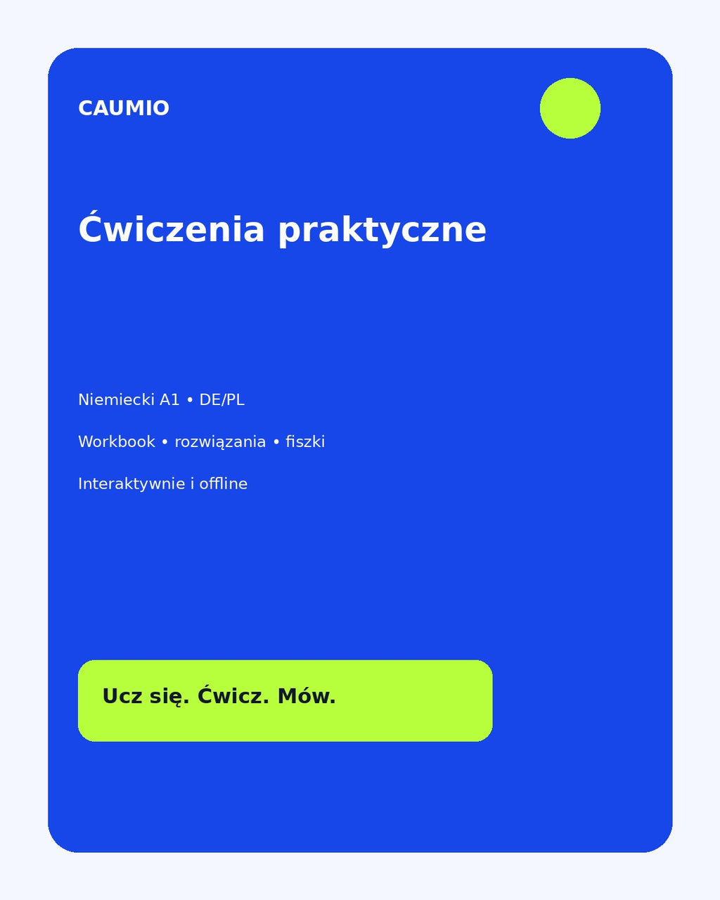 German A1 learning pack with Polish explanations – CAUMIO
