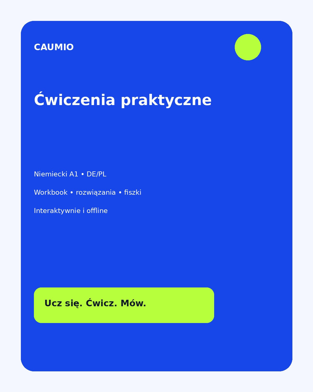 German A1 learning pack with Polish explanations – CAUMIO