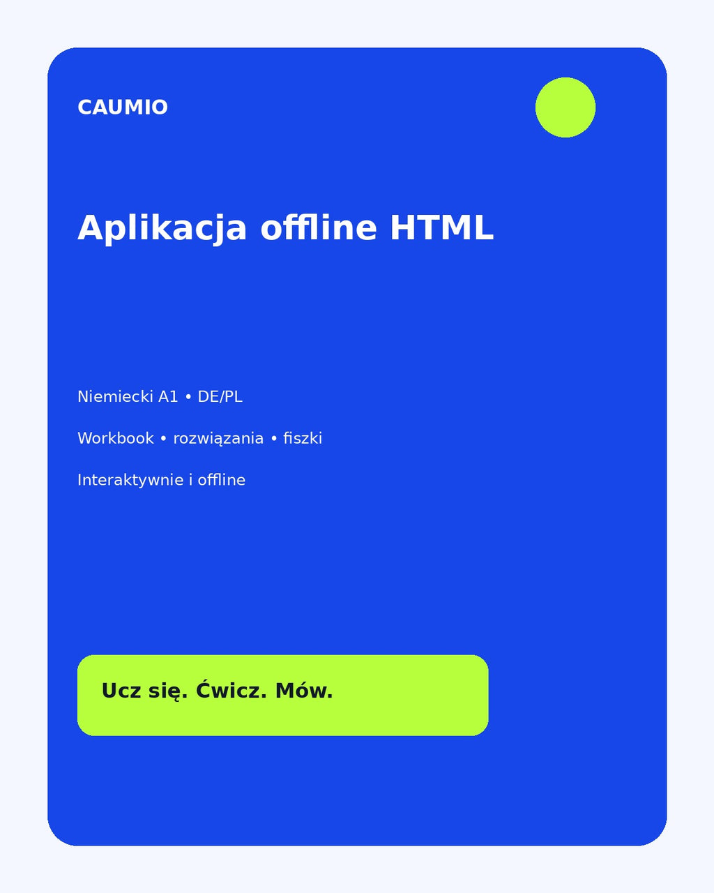 German A1 learning pack with Polish explanations – CAUMIO