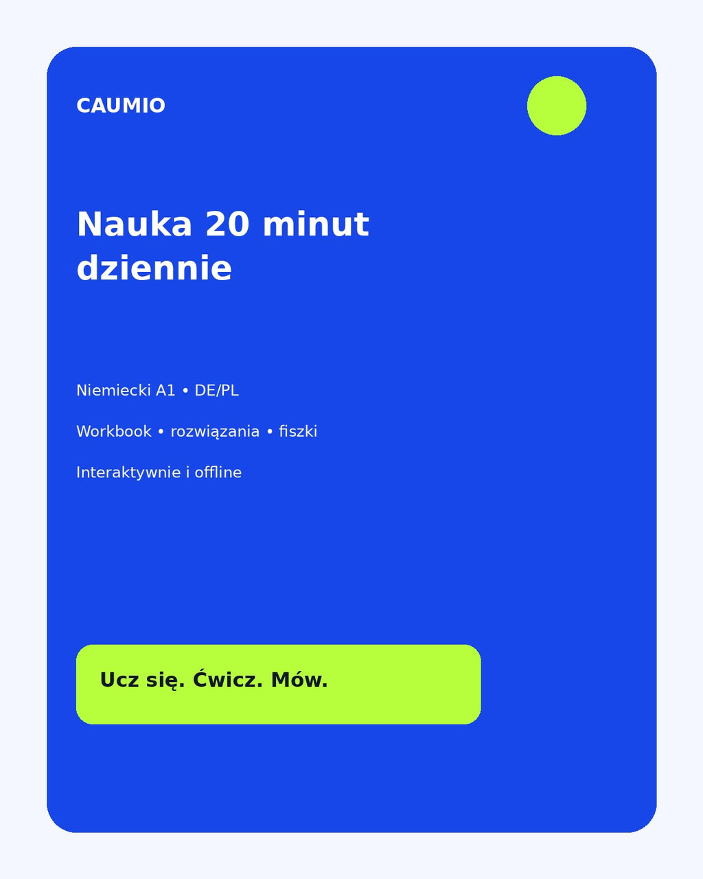 German A1 learning pack with Polish explanations – CAUMIO