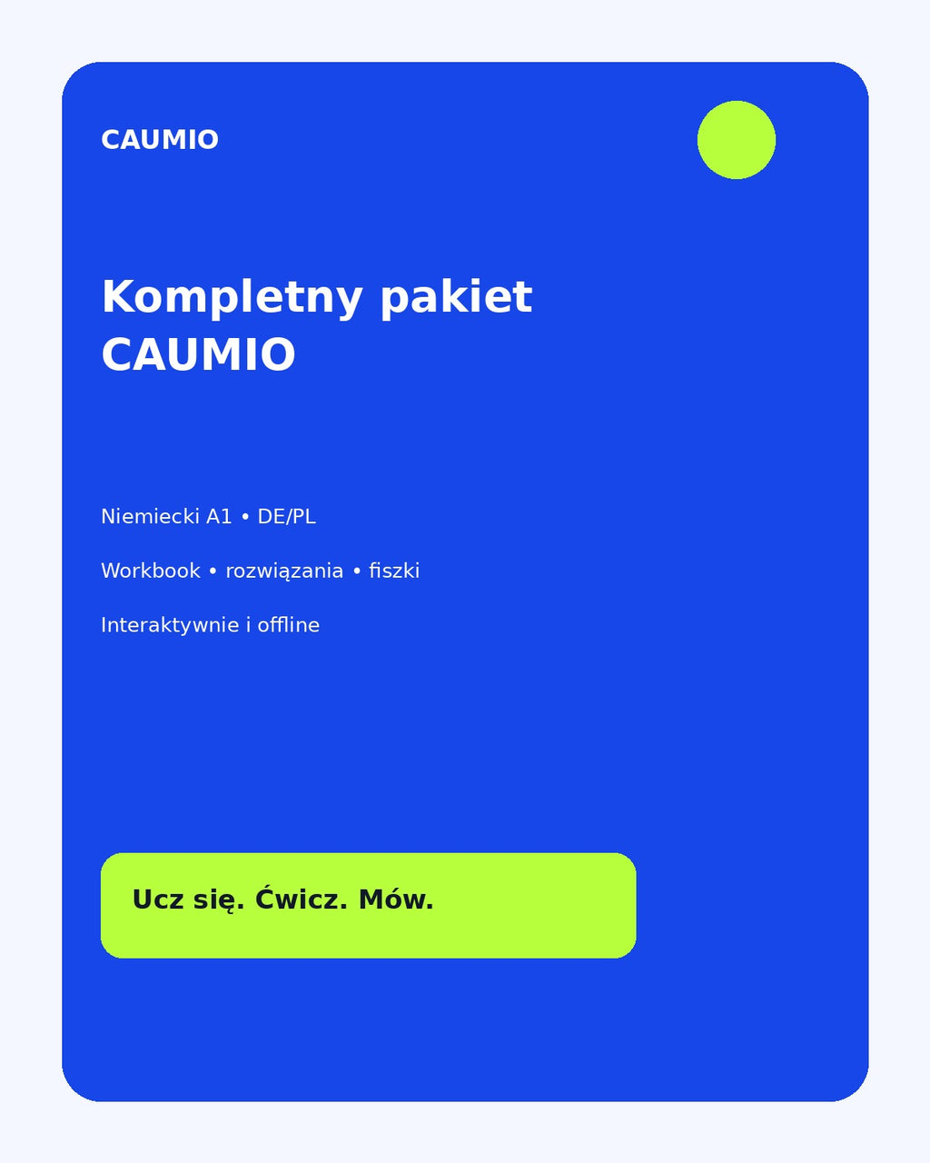 German A1 learning pack with Polish explanations – CAUMIO