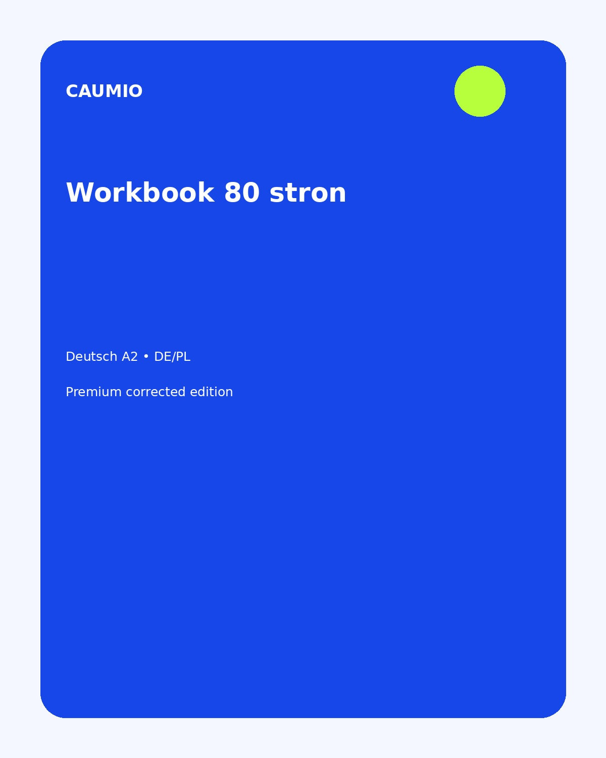 German A2 learning pack with Polish explanations – CAUMIO