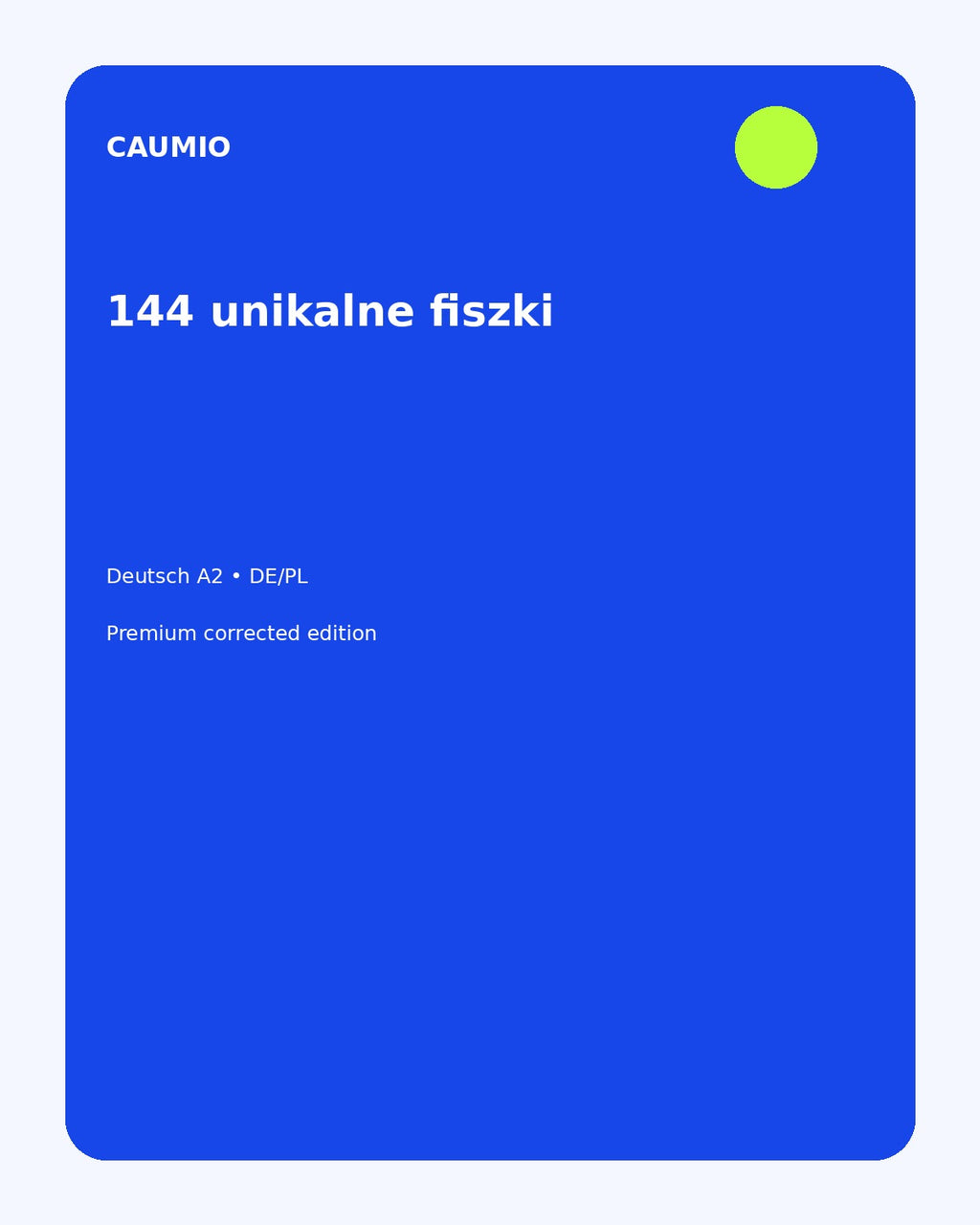 German A2 learning pack with Polish explanations – CAUMIO