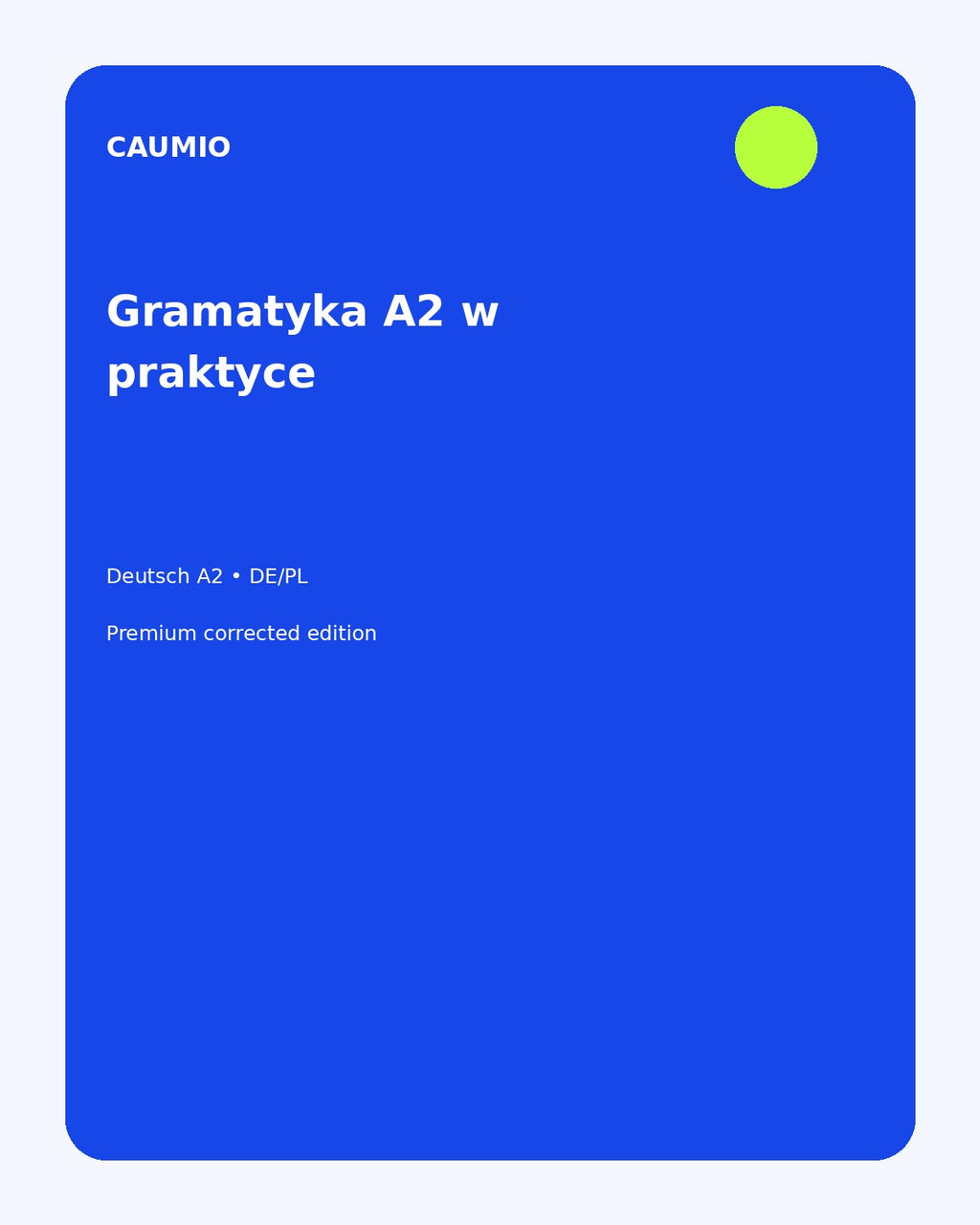 German A2 learning pack with Polish explanations – CAUMIO