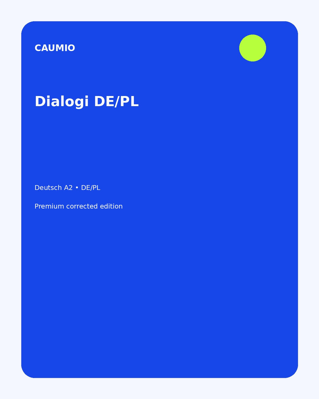 German A2 learning pack with Polish explanations – CAUMIO