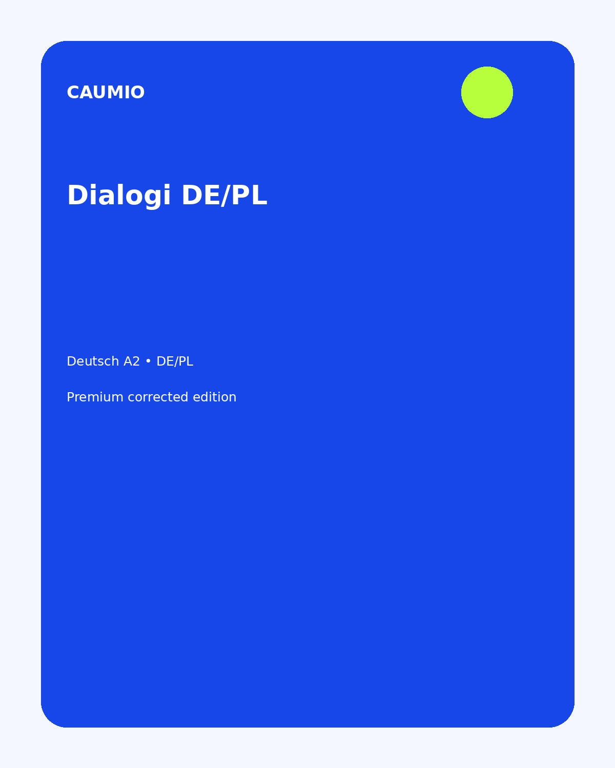 German A2 learning pack with Polish explanations – CAUMIO