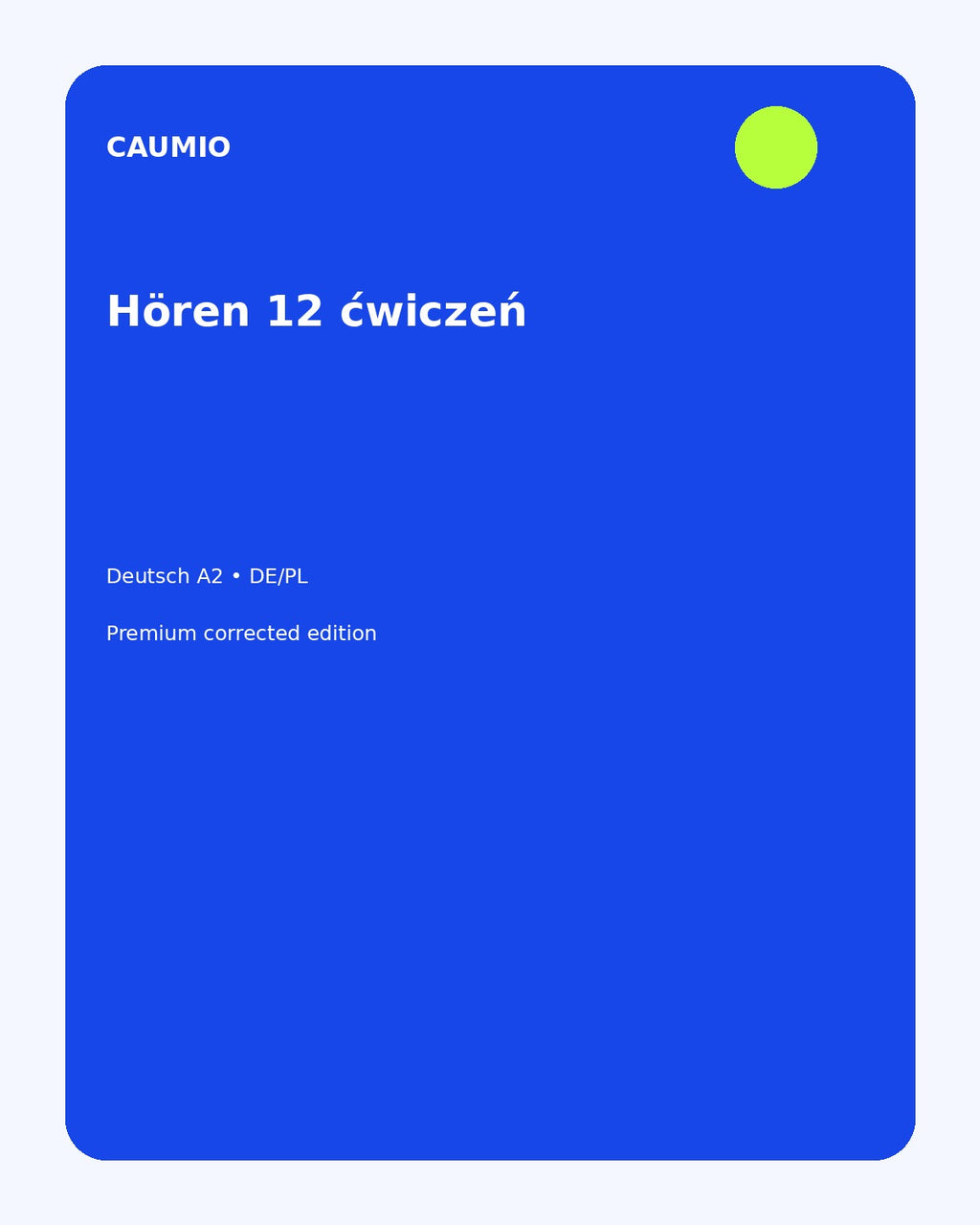 German A2 learning pack with Polish explanations – CAUMIO