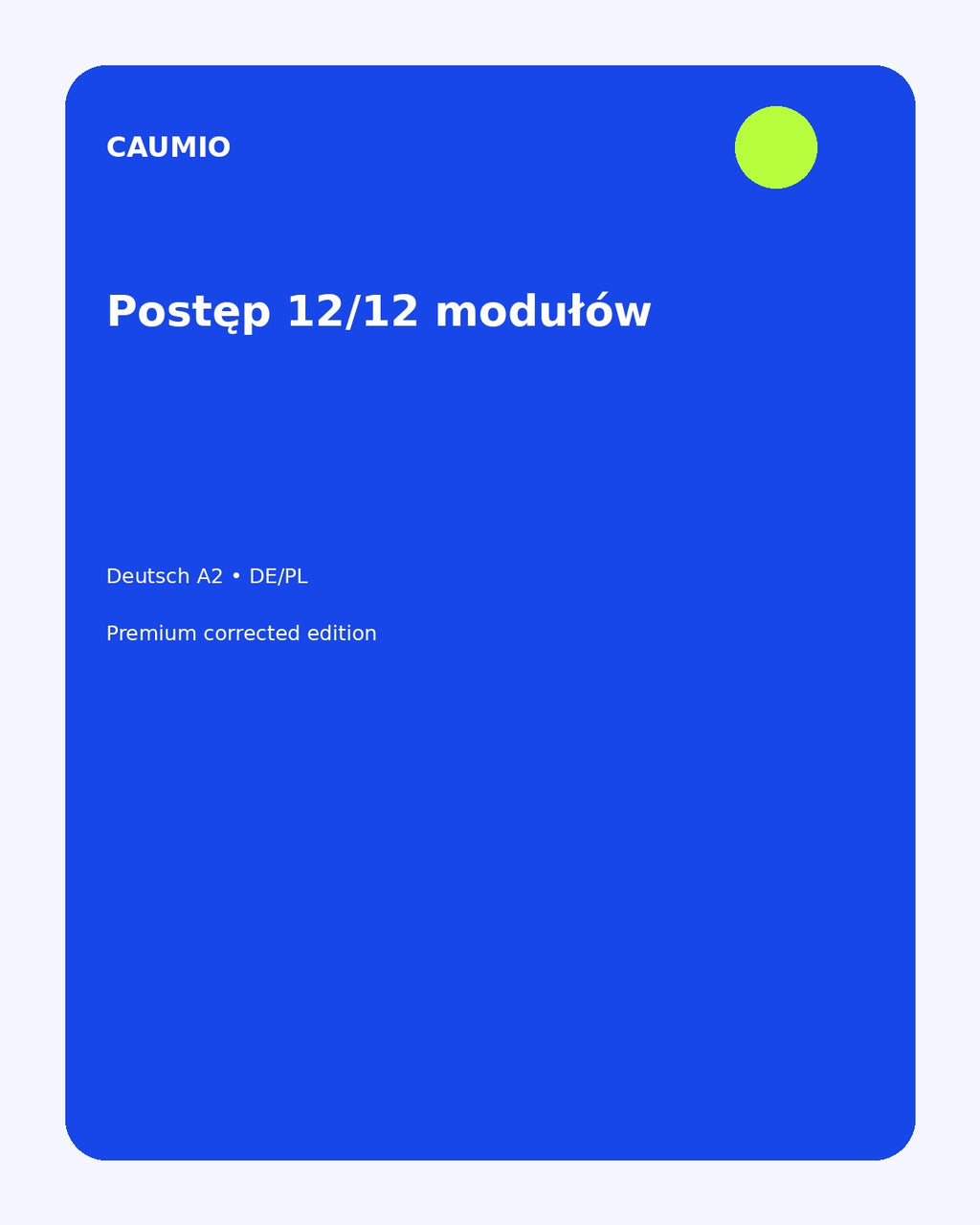 German A2 learning pack with Polish explanations – CAUMIO