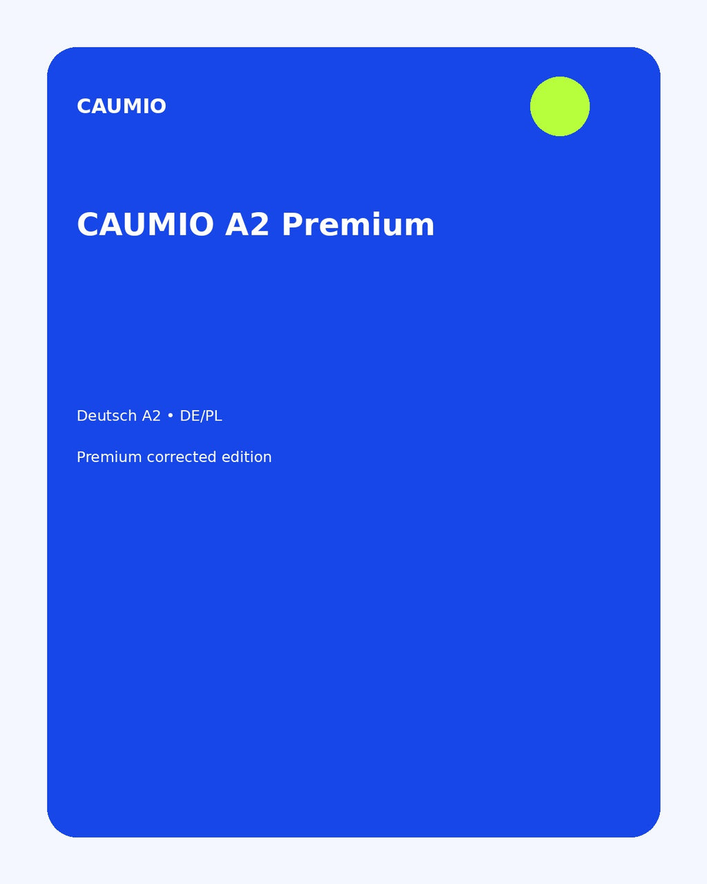 German A2 learning pack with Polish explanations – CAUMIO