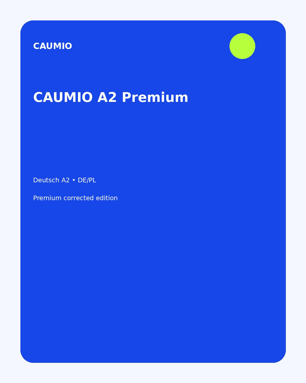 German A2 learning pack with Polish explanations – CAUMIO
