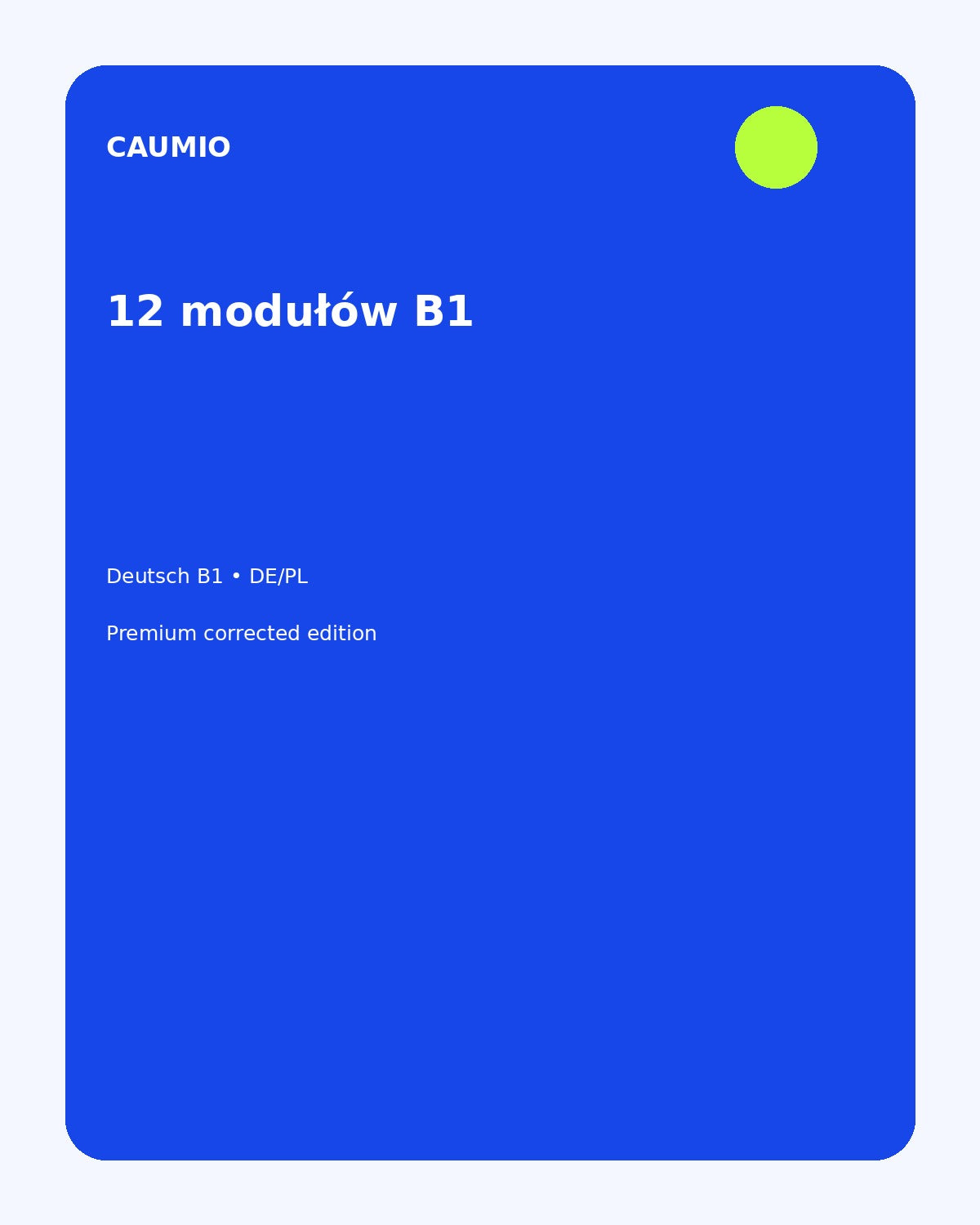 German B1 learning pack with Polish explanations – CAUMIO
