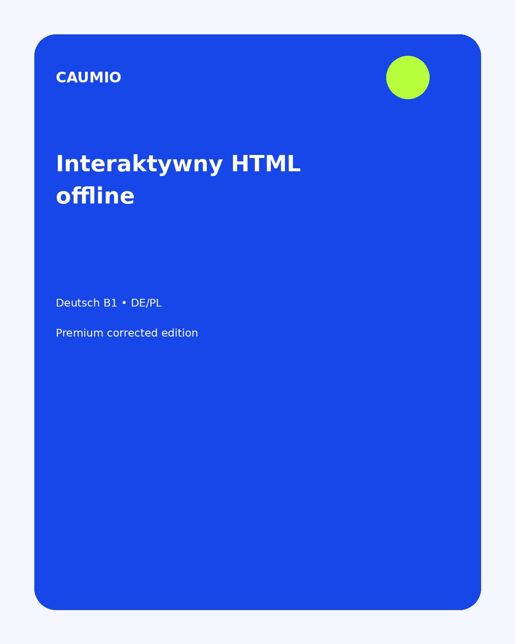 German B1 learning pack with Polish explanations – CAUMIO