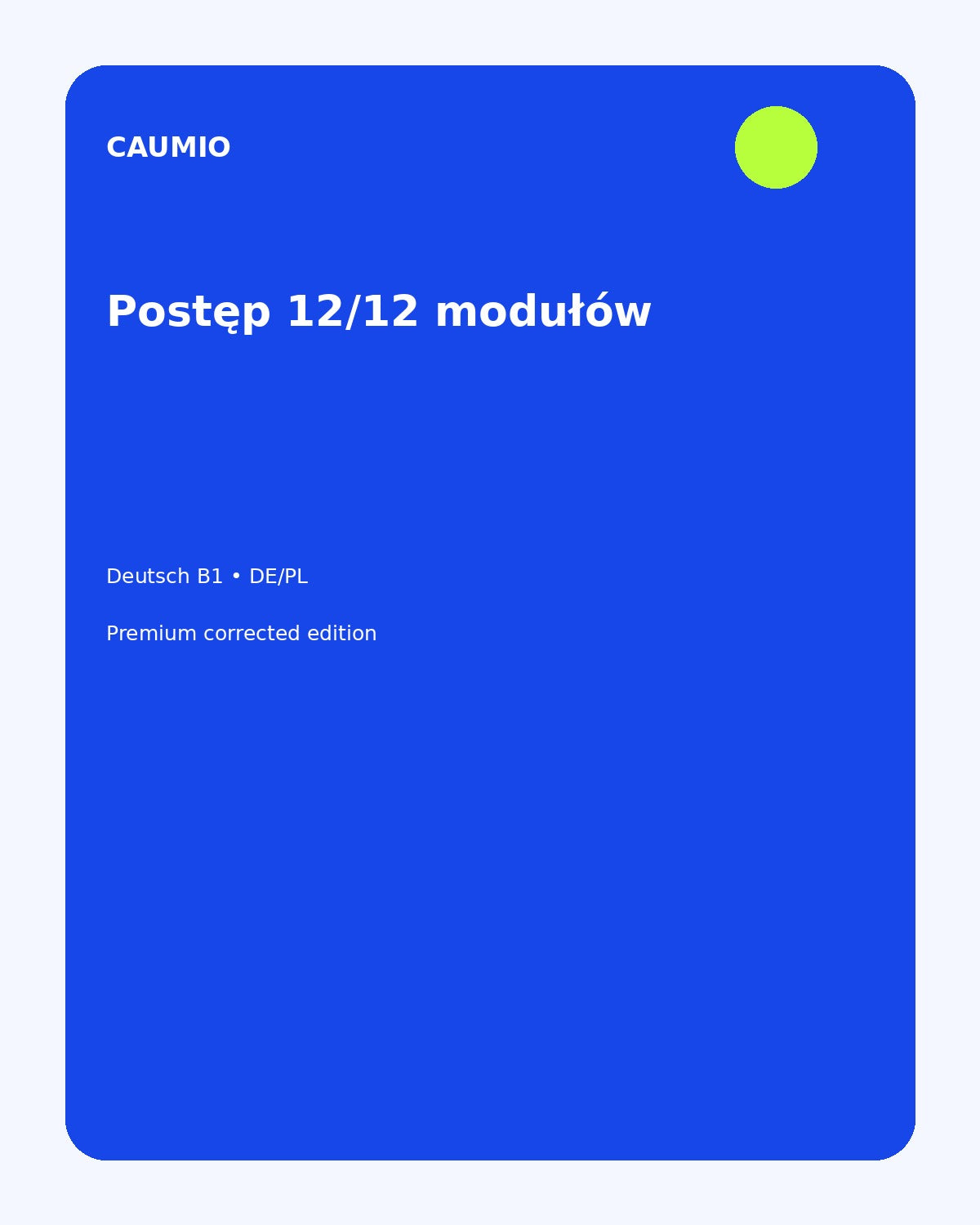 German B1 learning pack with Polish explanations – CAUMIO