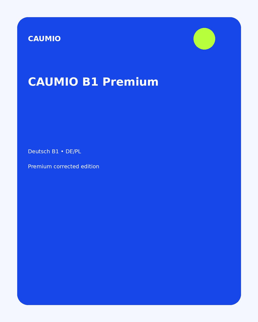 German B1 learning pack with Polish explanations – CAUMIO