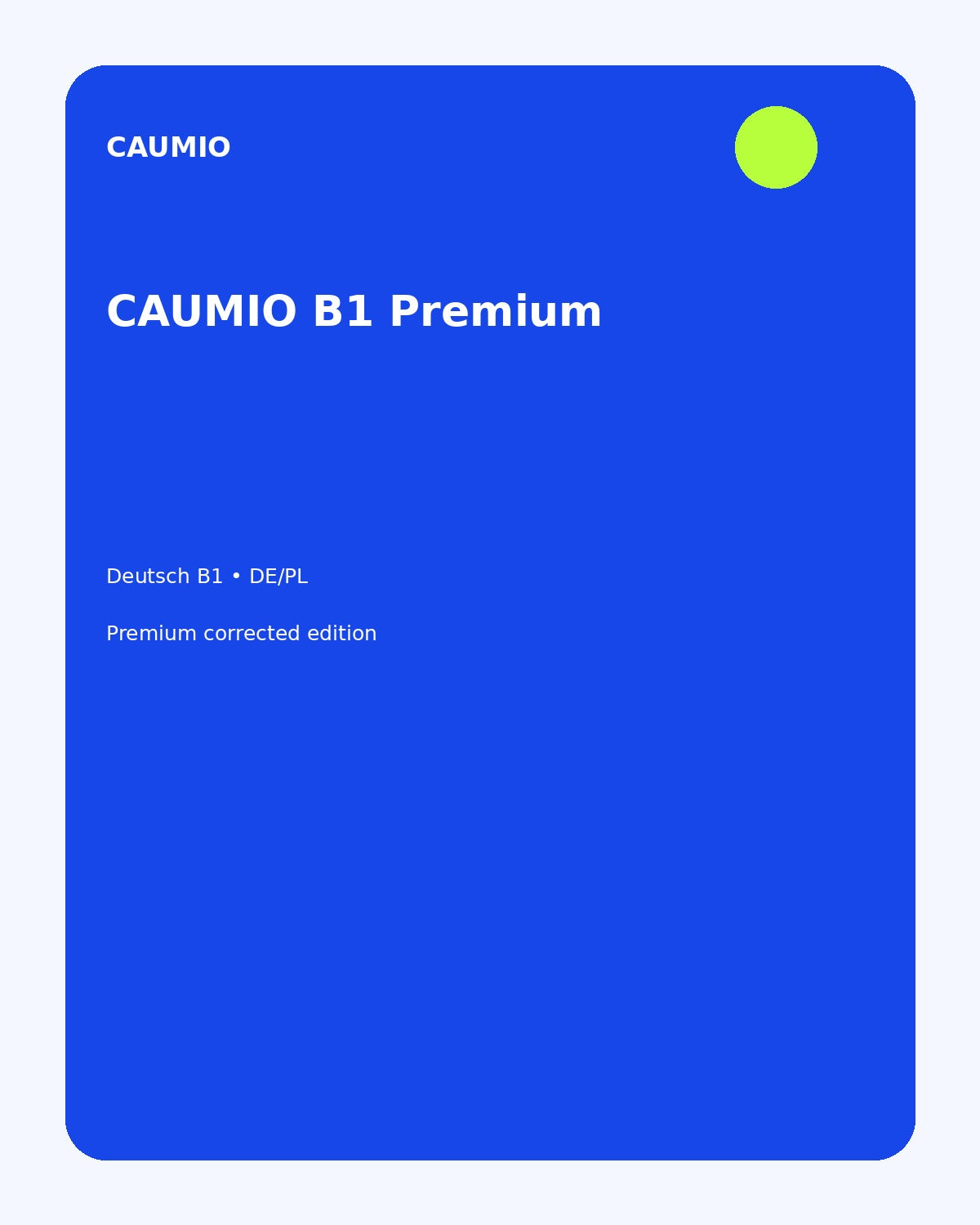 German B1 learning pack with Polish explanations – CAUMIO