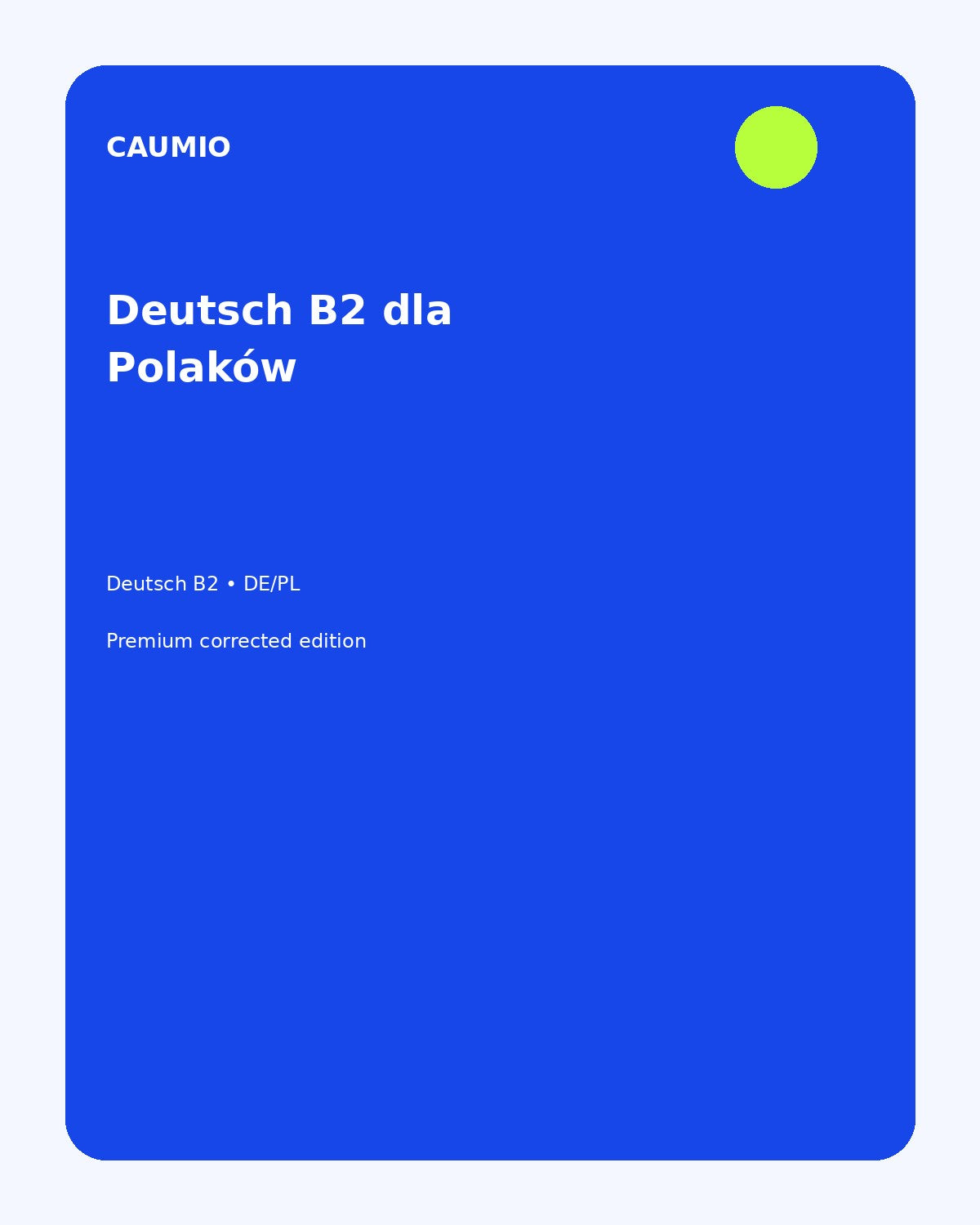 German B2 learning pack with Polish explanations – CAUMIO