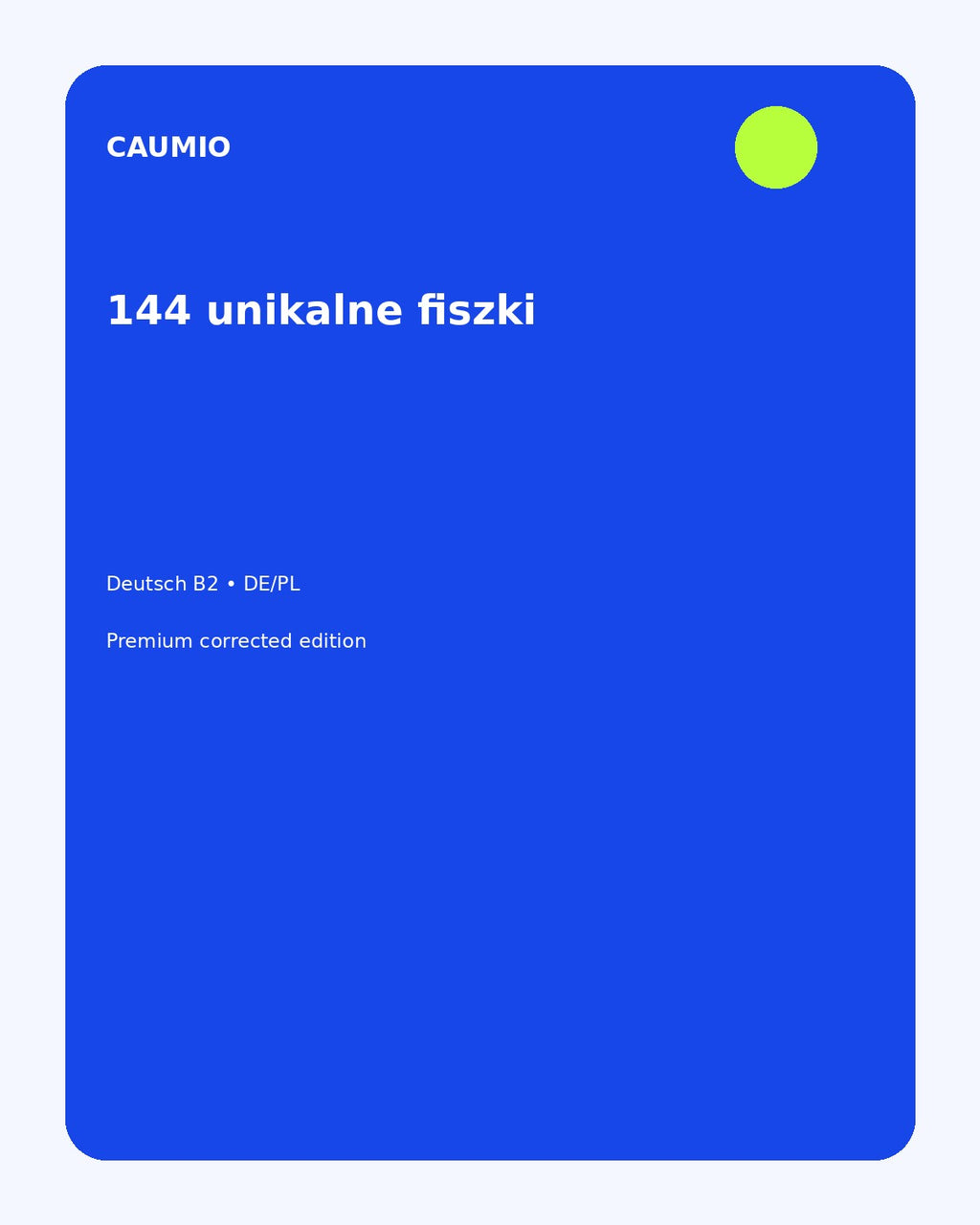 German B2 learning pack with Polish explanations – CAUMIO
