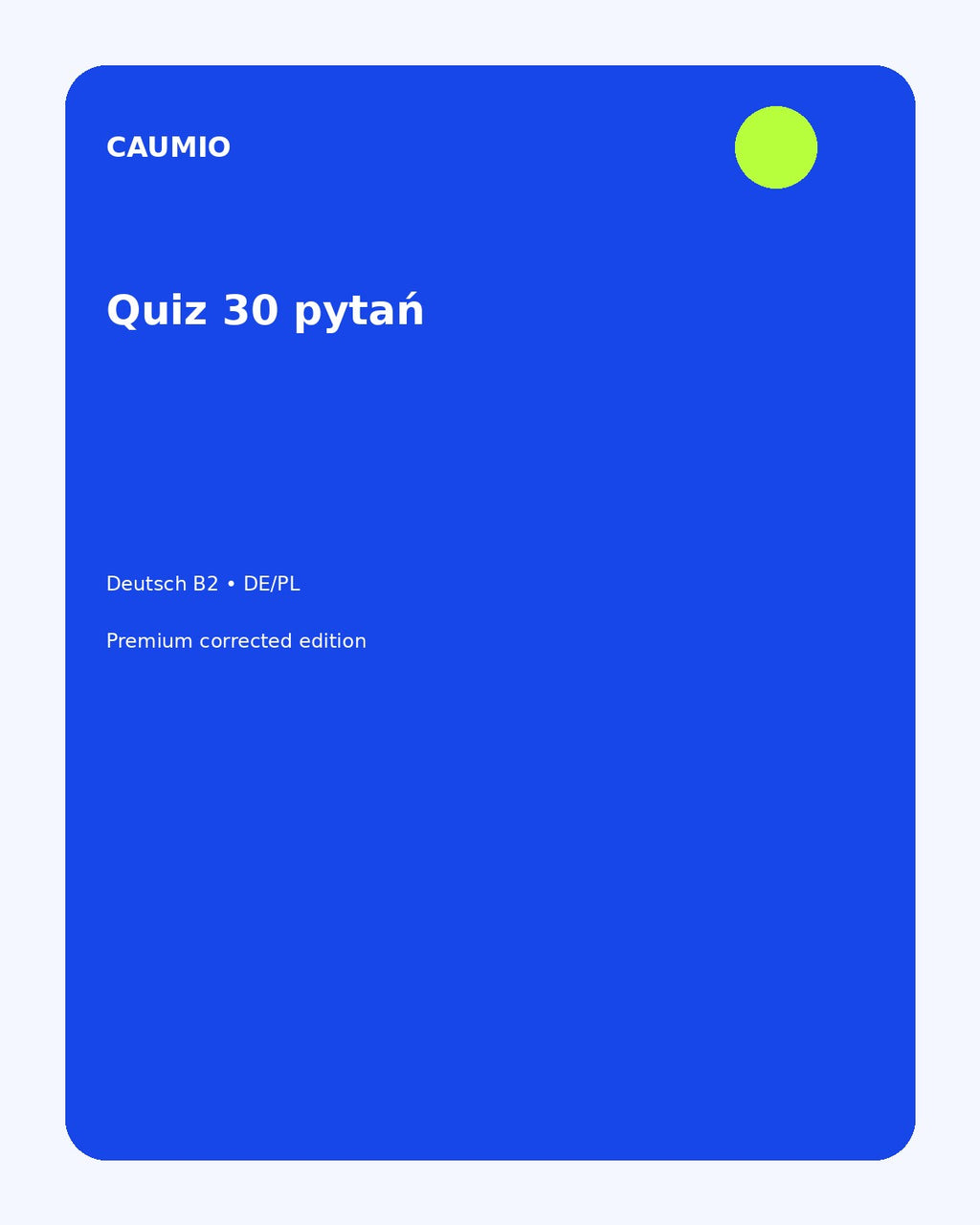 German B2 learning pack with Polish explanations – CAUMIO