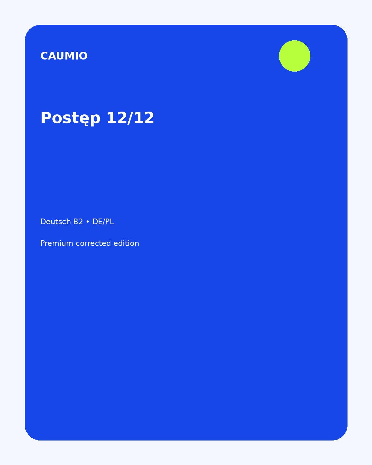 German B2 learning pack with Polish explanations – CAUMIO