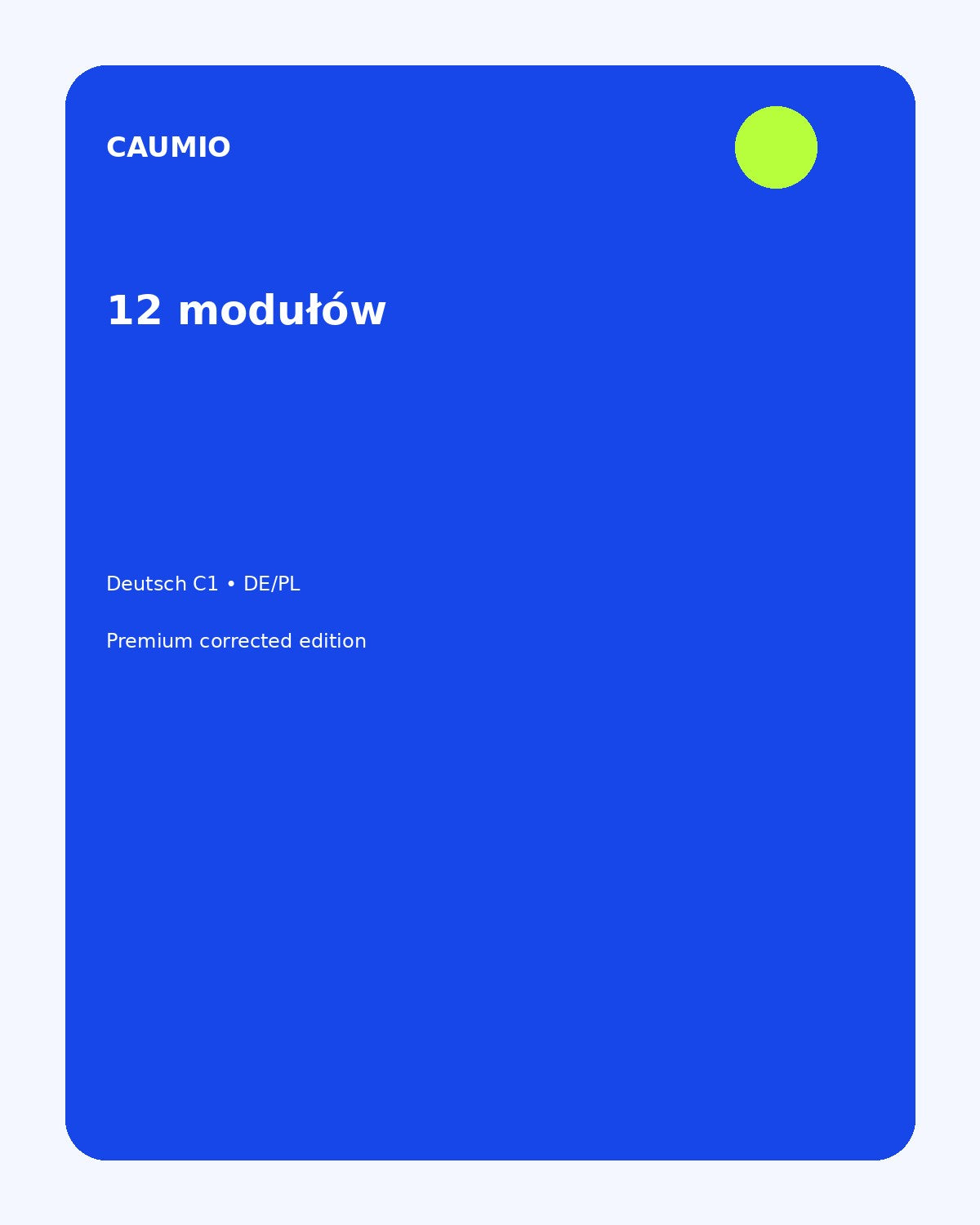 German C1 learning pack with Polish explanations – CAUMIO