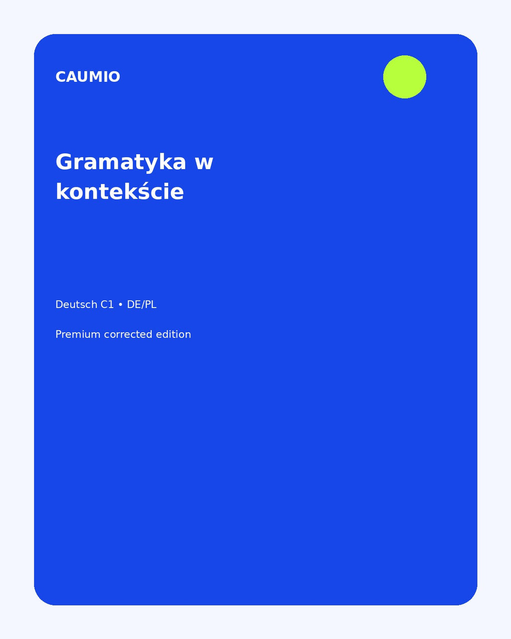 German C1 learning pack with Polish explanations – CAUMIO