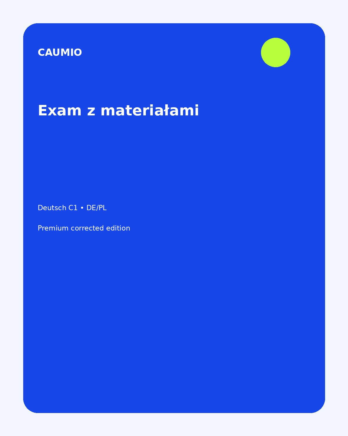 German C1 learning pack with Polish explanations – CAUMIO