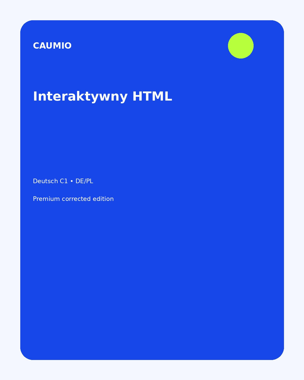 German C1 learning pack with Polish explanations – CAUMIO
