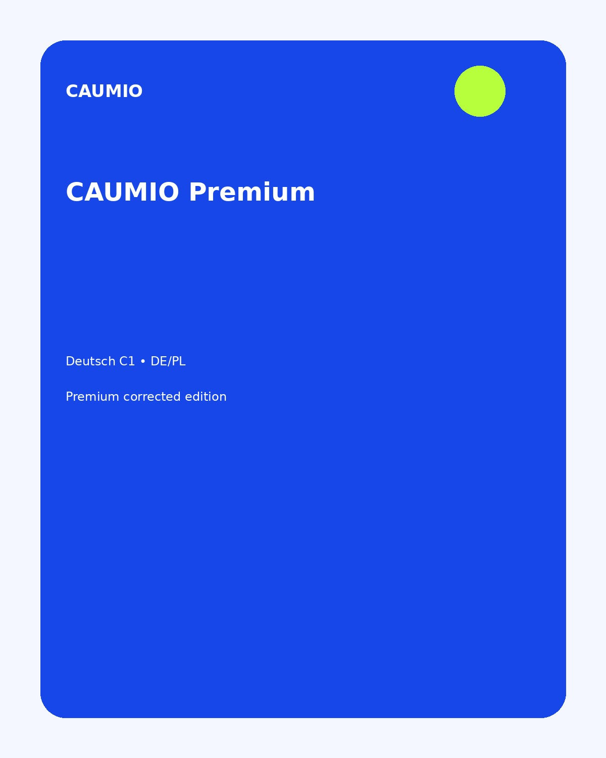 German C1 learning pack with Polish explanations – CAUMIO