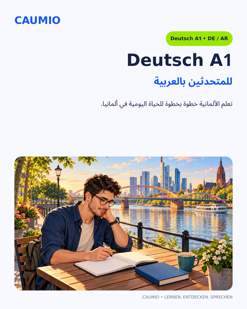 CAUMIO German A1 study pack with Arabic explanations — Main