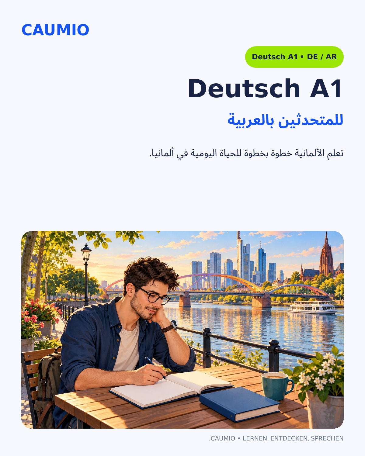 CAUMIO German A1 study pack with Arabic explanations — Main