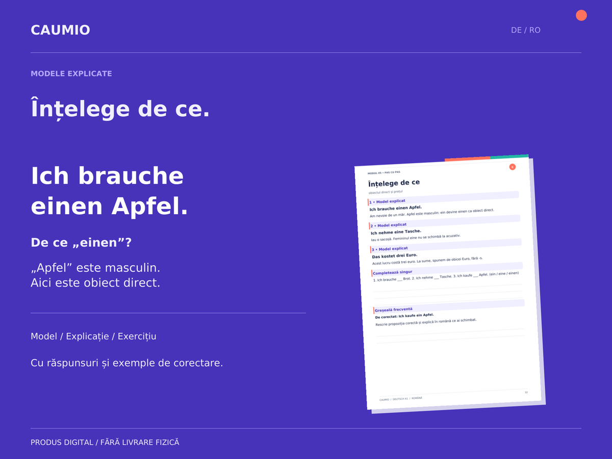 CAUMIO German A1 with Romanian explanations — Explained