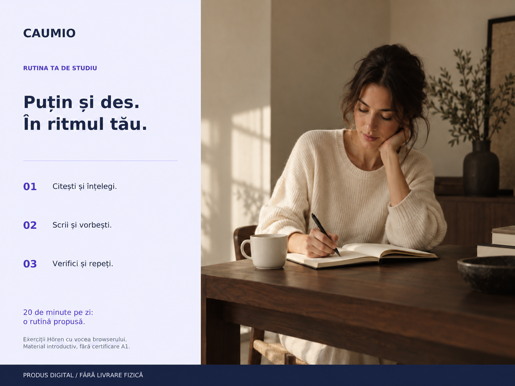 CAUMIO German A1 Romanian edition — how — updated complete pack