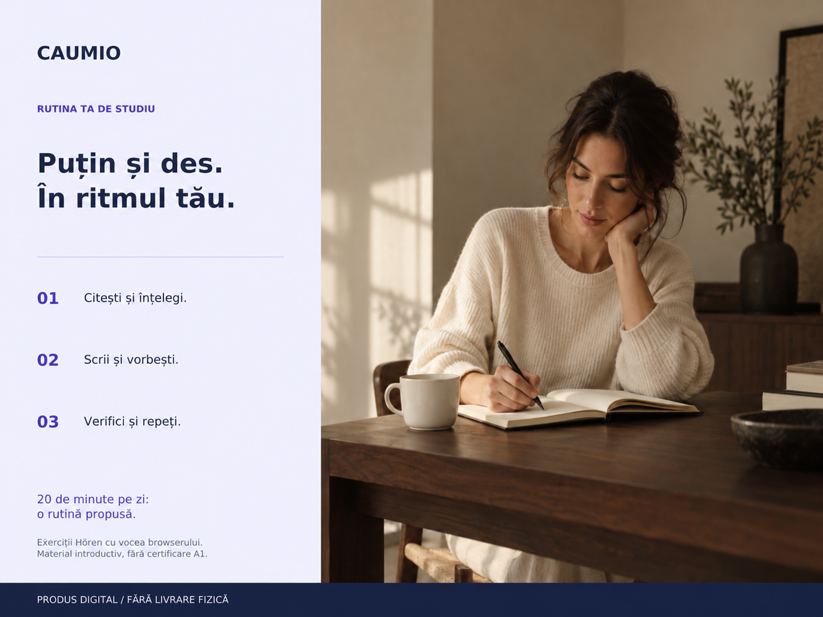 CAUMIO German A1 Romanian edition — how — updated complete pack