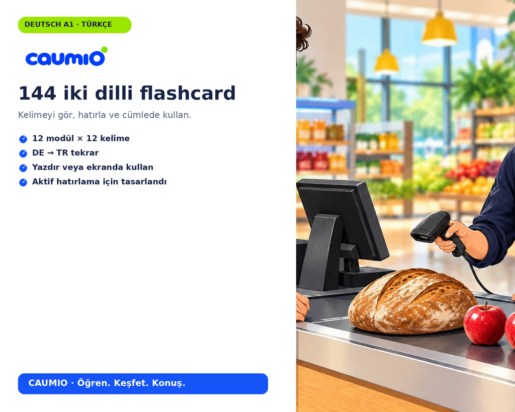 CAUMIO German A1 Turkish edition — Flashcards