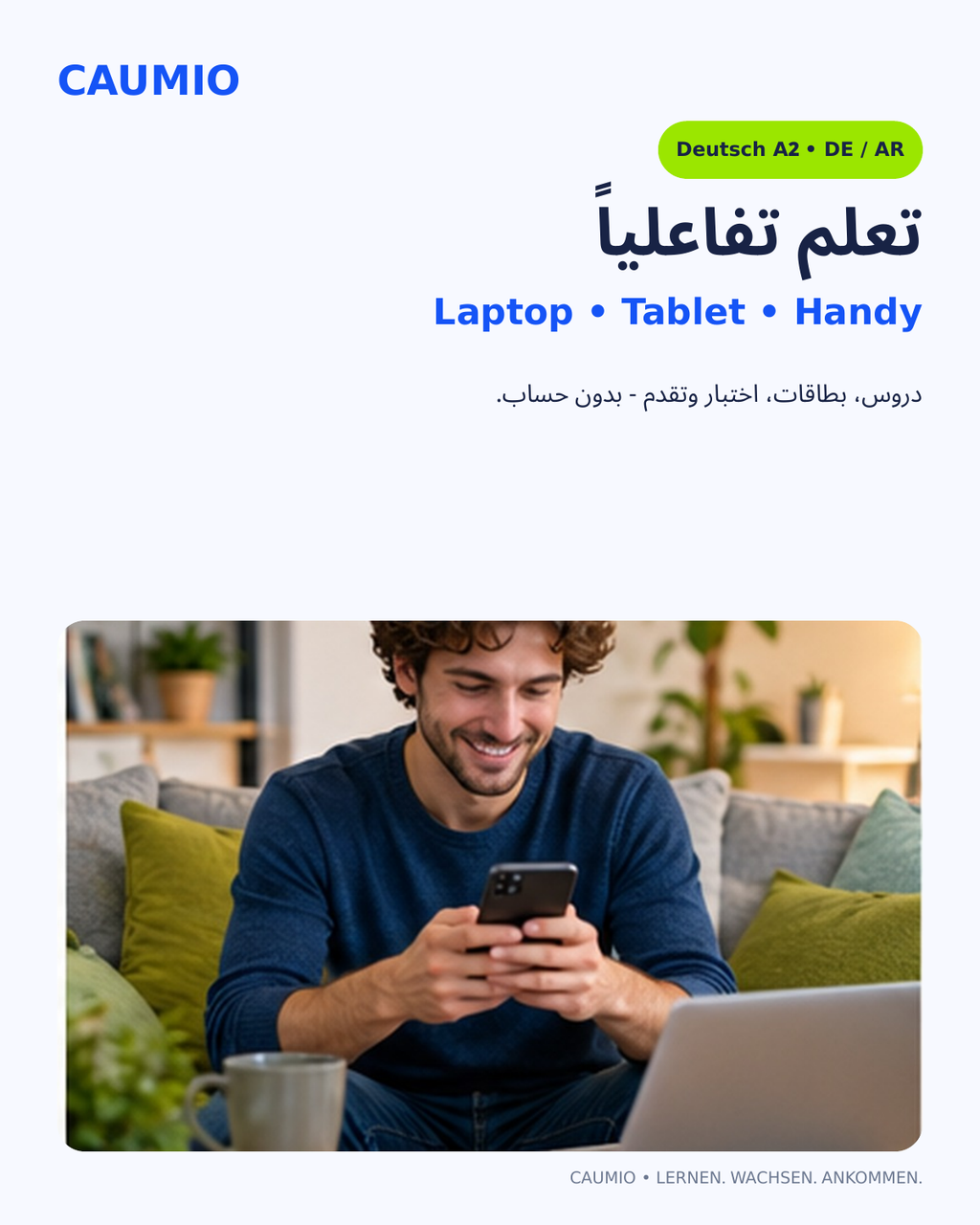 CAUMIO German A2 with Arabic explanations — Interactive