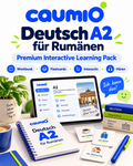 CAUMIO German A2 learning pack with Romanian explanations — Main