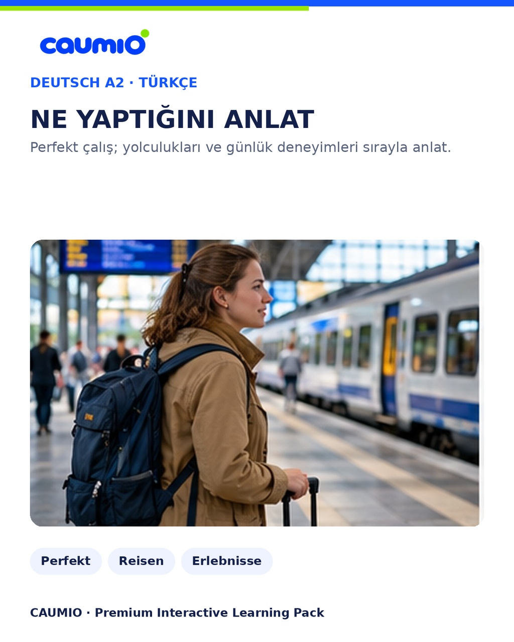 CAUMIO German A2 with Turkish explanations — Perfekt