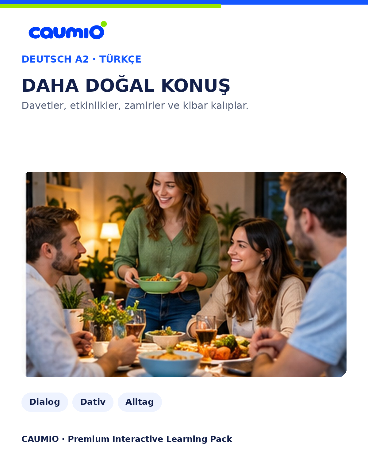 CAUMIO German A2 with Turkish explanations — Invitations