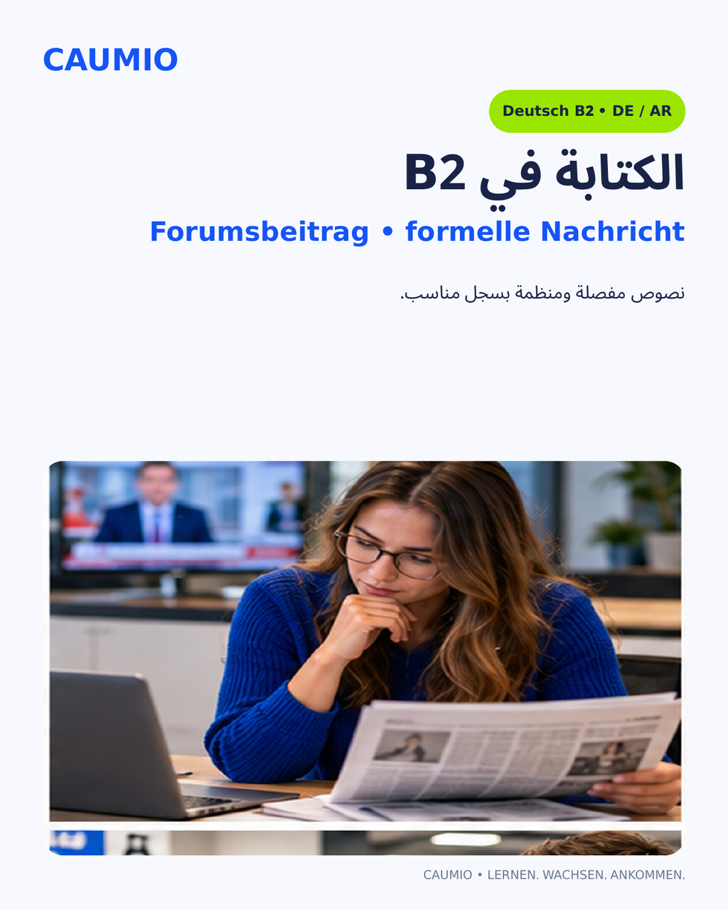 CAUMIO German B2 with Arabic explanations — Writing