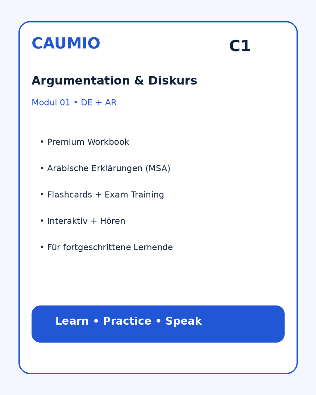 CAUMIO German C1 with Arabic explanations — image 01