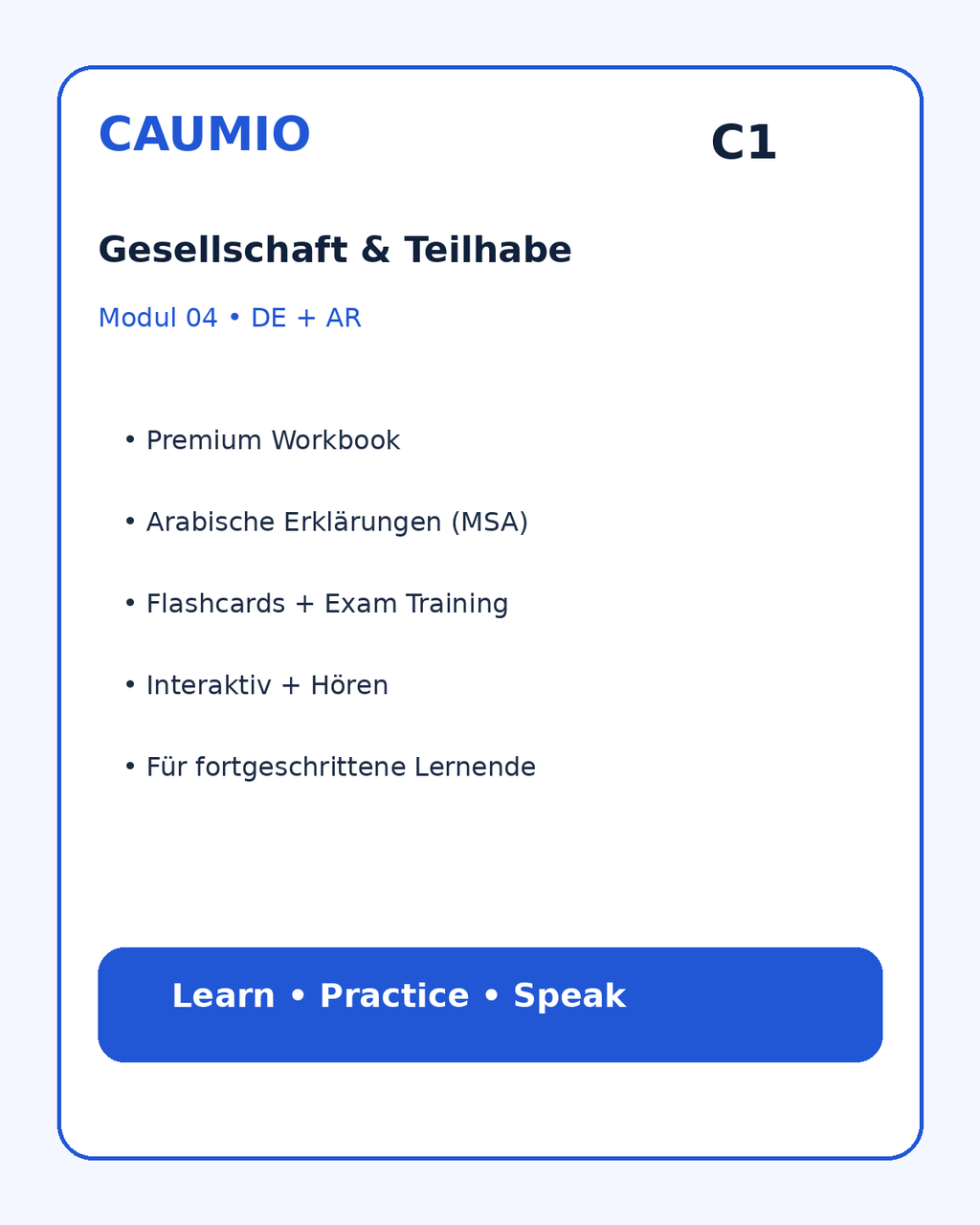 CAUMIO German C1 with Arabic explanations — image 04