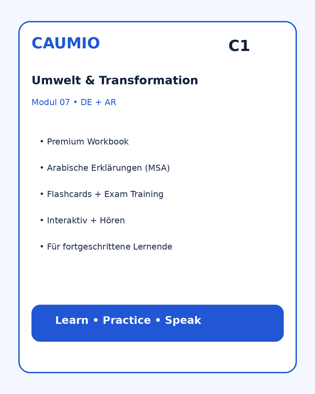 CAUMIO German C1 with Arabic explanations — image 07